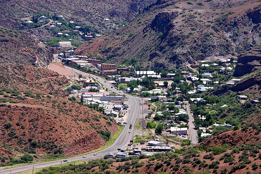 Mares Bluff Overlook in Clifton, Arizona, offering a stunning panoramic view of the rugged desert landscape