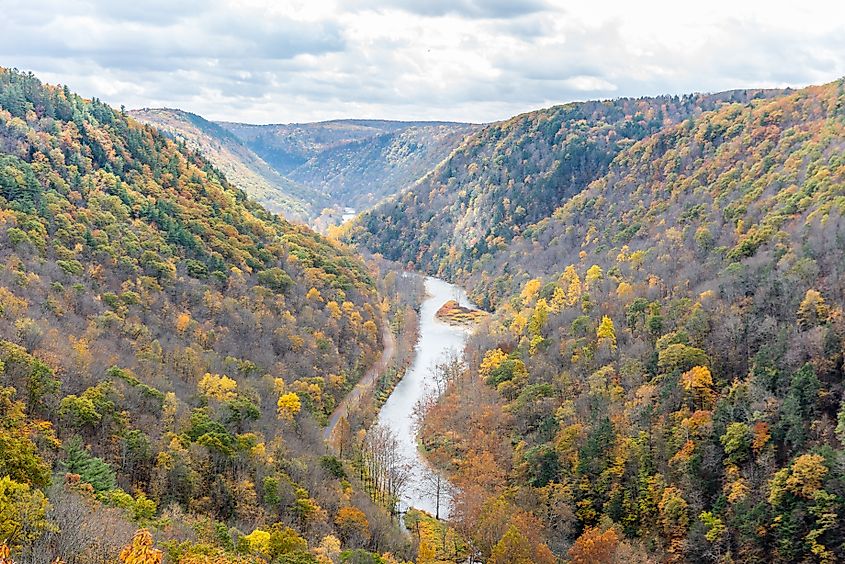 Spectacular scenery of the Pine Creek Gorge in Pennsylvania.