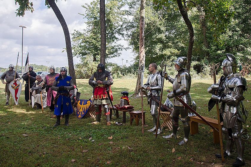 A scene from the Camlann Medieval Village.