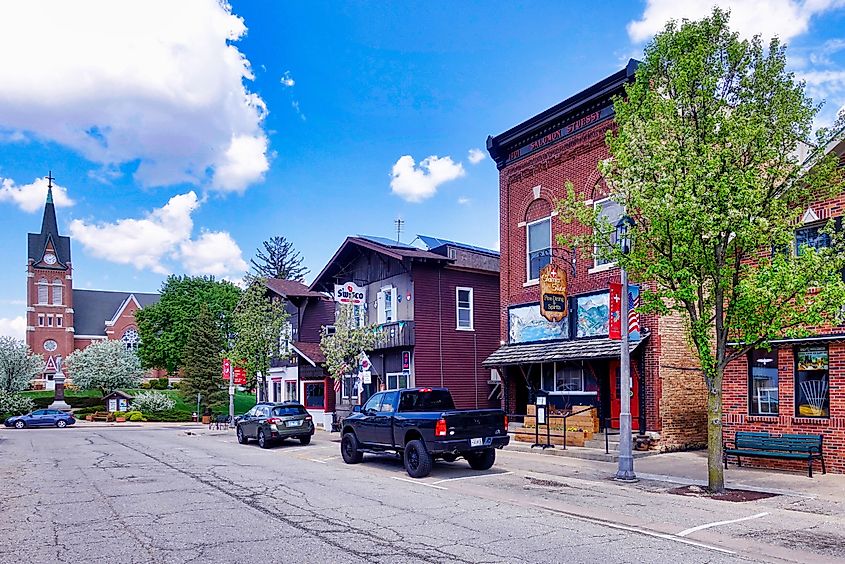 Buildings in New Glarus. Editorial credit: Erwin Widmer / Shutterstock.com