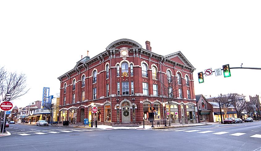 Downtown Doylestown, Pennsylvania.