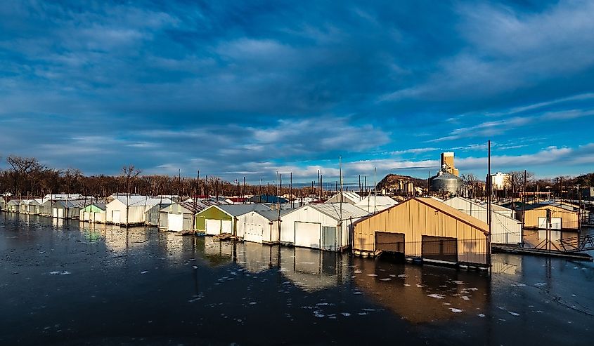 Boat Houses in Red Wing in Minnesota