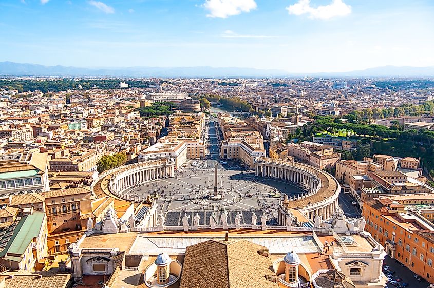 View from the Cupola of St Peter's Basilica in the Vatican