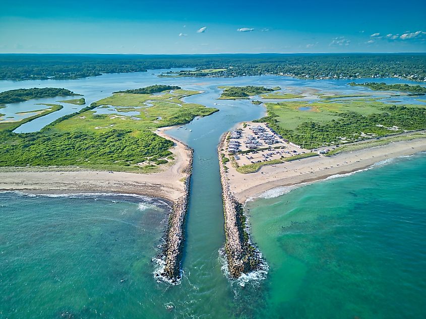 Aerial view of Charlestown, Rhode Island.