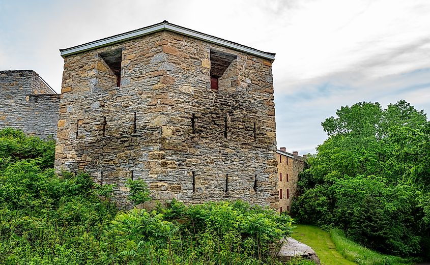 Square Tower at Historic Fort Snelling in Minnesota.