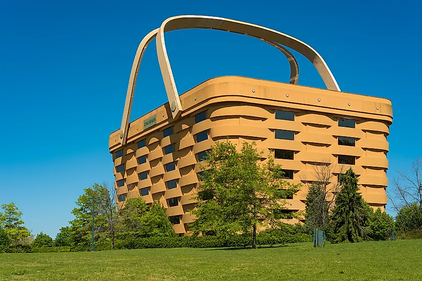 The world's largest picnic basket, once the HQ of the Longaberger Basket Company. 