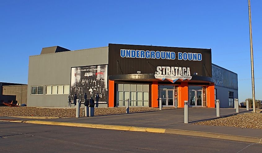 Strataca, Under Ground Salt Museum with blue sky, Hutchinson, Kansas.