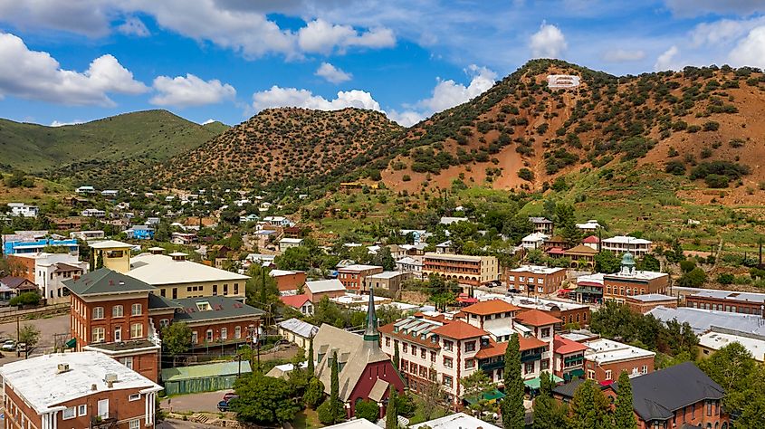 Aerial view of Bisbee, Arizona.