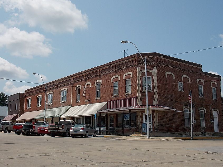 Downtown Lost Nation, Iowa.