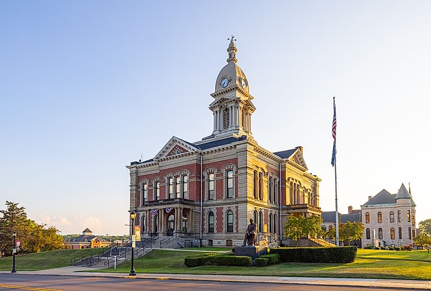 The Wabash County Courthouse in Wabash, Indiana