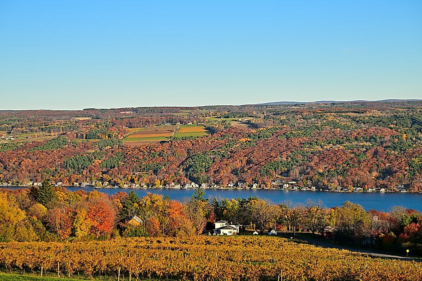 Gorgeous fall scenery around Hammondsport, New York