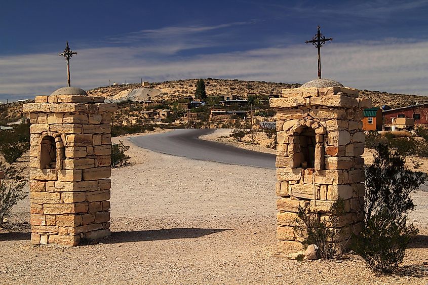 Historic Terlingua Ghostown, a former mining community in the Big Bend region of Texas