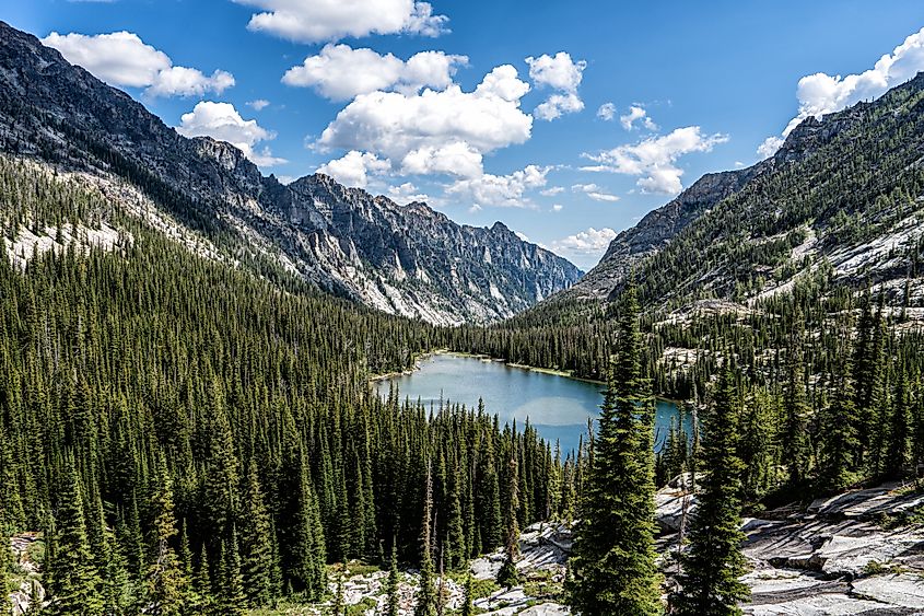 View of the Bitterroot Mountains near Triple Creek Ranch in Montana.