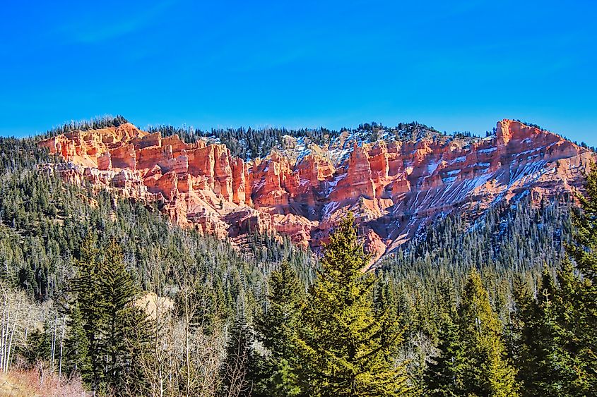 View of Cedar Breaks National Monument from outside the park.