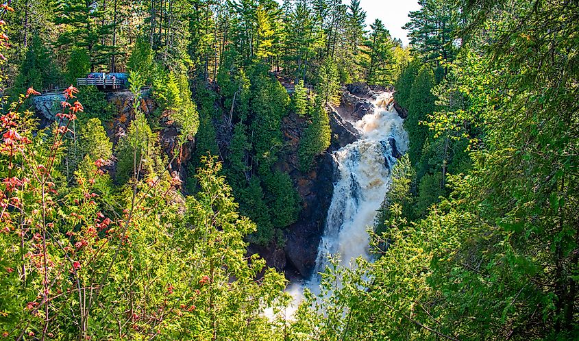 View of Big Manitou Falls in Wisconsin.