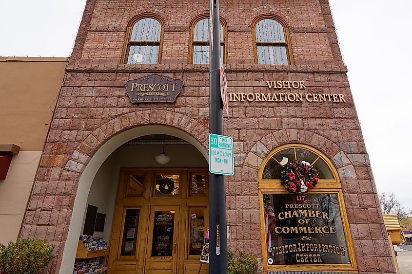Prescott Visitor Information Center and Chamber of Commerce building.