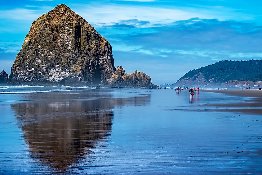 Haystack Rock in Cannon Beach, Oregon.