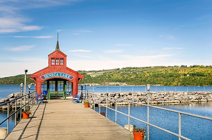 Pier on Seneca Lake in Watkins Glen, New York.