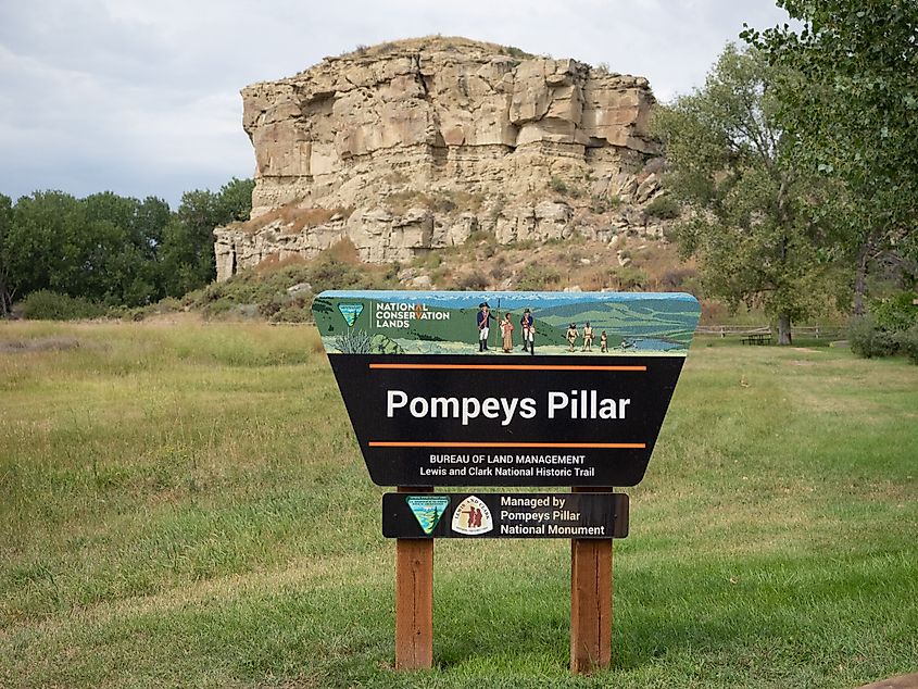 Pompey's Pillar in Montana.