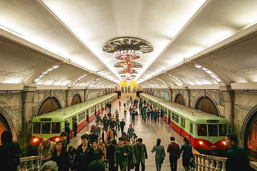 Pyongyang Metro, the rapid transit system in Pyongyang, North Korea