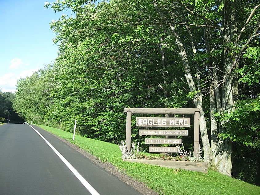 A trail to the Eagles Mere Historic District.