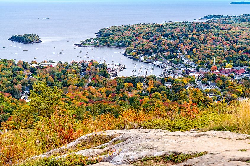 Aerial view of Camden, Maine