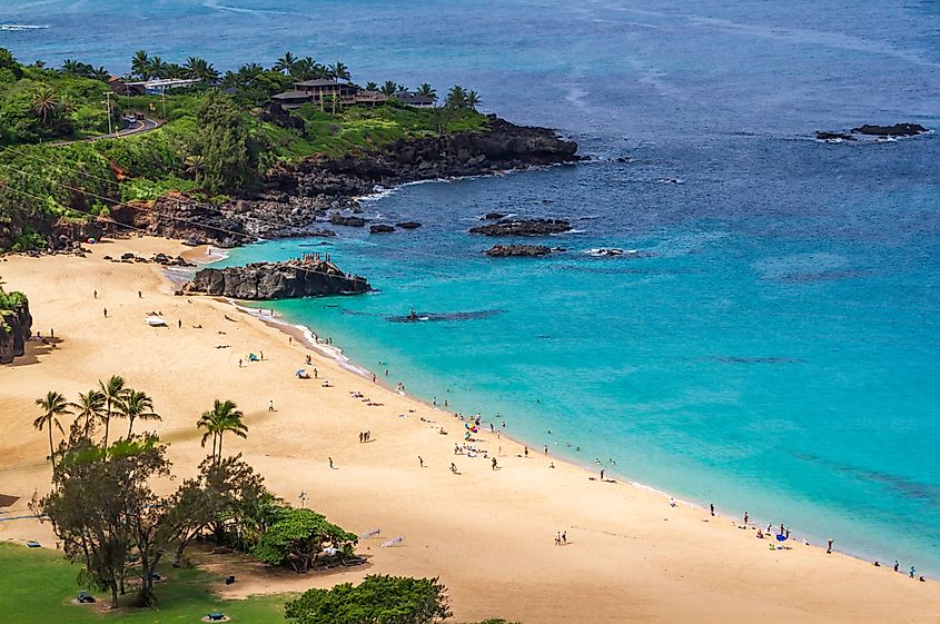 Waimea Bay near Haleiwa, Oahu, Hawaii.