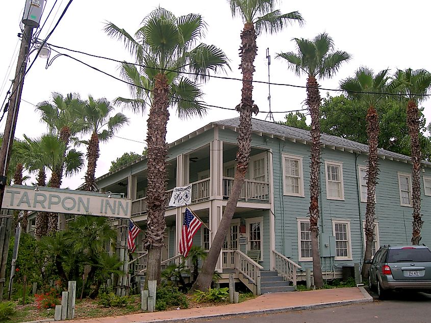 Historic Tarpon Inn in Port Aransas, Texas.
