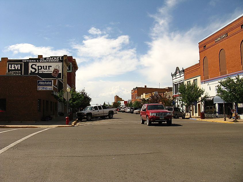 Looking north in Evanston, Wyoming's historic downtown. 