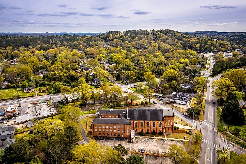 Aerial view of Rome, Georgia.