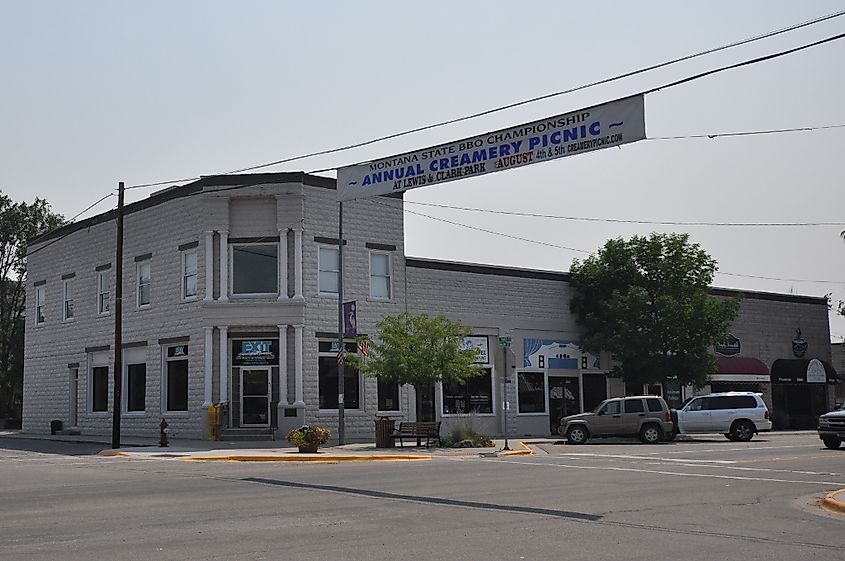 First State Bank, Dowling, and Emhoff Buildings in Stevensville, Montana