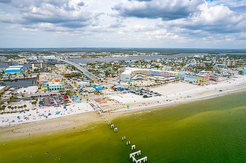 Aerial view of the spectacular Fort Myers Beach.