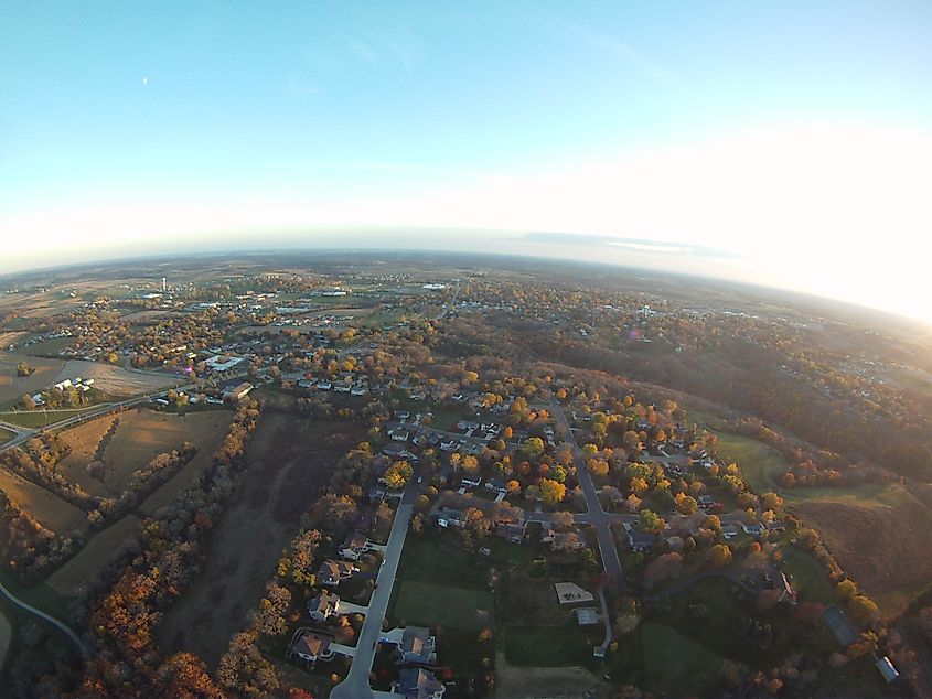 Aerial view of Mount Horeb, Wisconsin