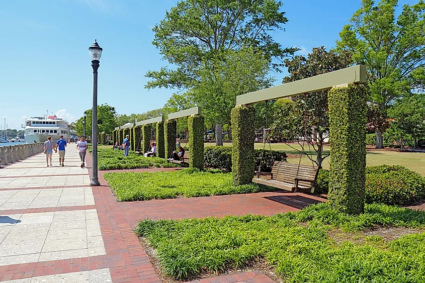 Henry C. Chambers Waterfront Park located south of Bay Street in the Historic District of downtown Beaufort, North Carolina.