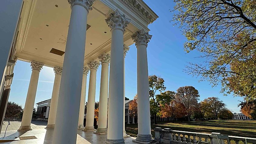 The view from the Rotunda over the Lawn in Charlottesville photo by Bryan Dearsley