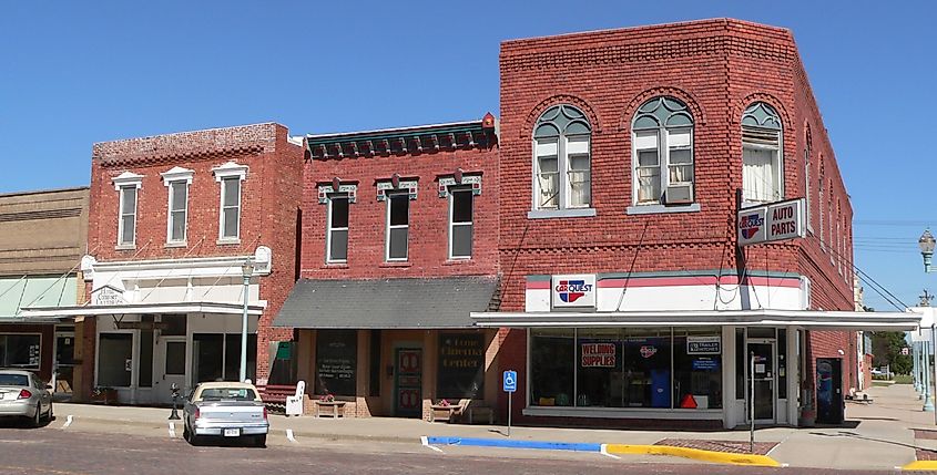 The Historic District in Main Street, Red Cloud, Nebraska.