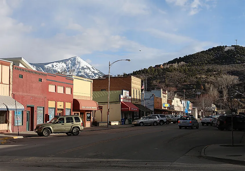 Paonia's Grand Avenue, looking south in Colorado