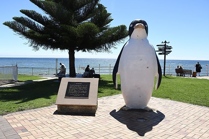 The Big Penguin statue in Penguin, Tasmania, Australia.