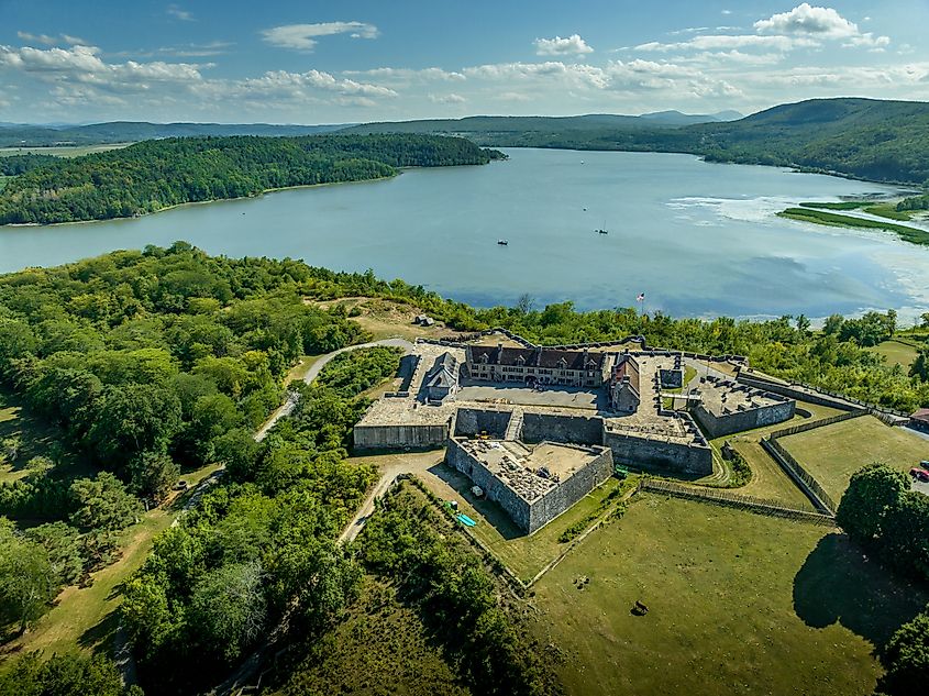 Aerial view of Fort Ticonderoga in Ticonderoga, New York.