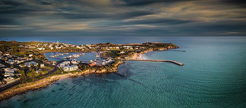 Aerial Shot of beautiful Robe South Australia.