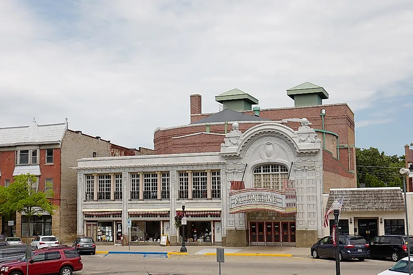 The Ringling Theater building in Baraboo, Wisconsin.