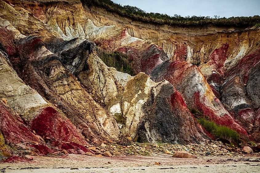 Beautiful landscape with sea coast at aquinnah marthas vinyard