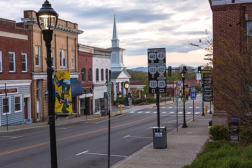 The Main Street in Bedford, Virginia