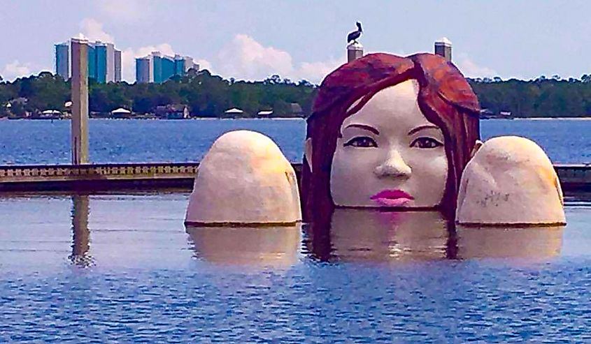 Lady in the lake in Elberta, Alabama.