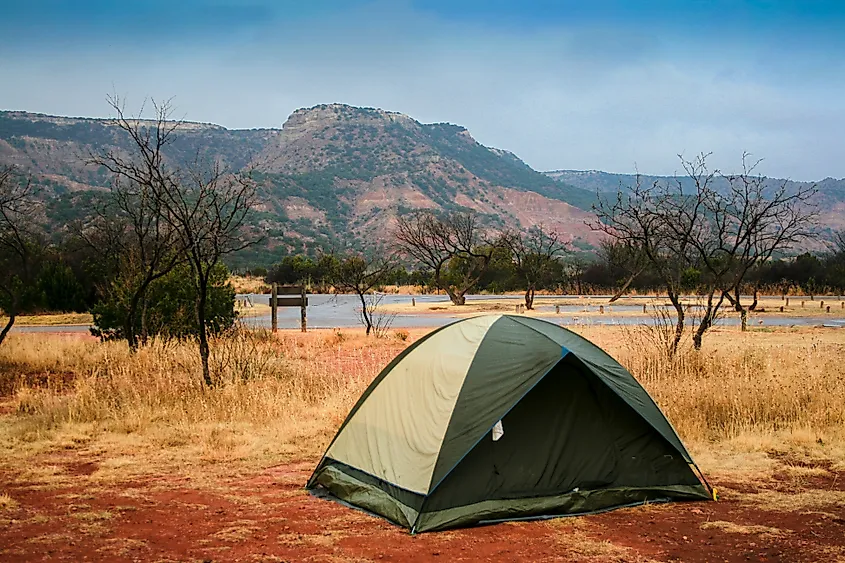 Camping inside the Palo Duro Canyon, Texas.
