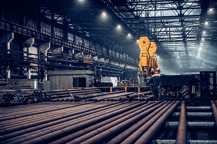 Iron and Steel Factory or Pipe Mill located in Taganrog South of Russia.