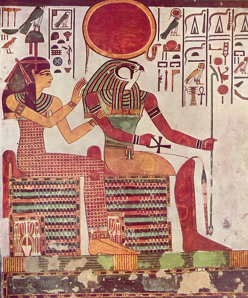 Image of the god Ra from the tomb of Nefertari.