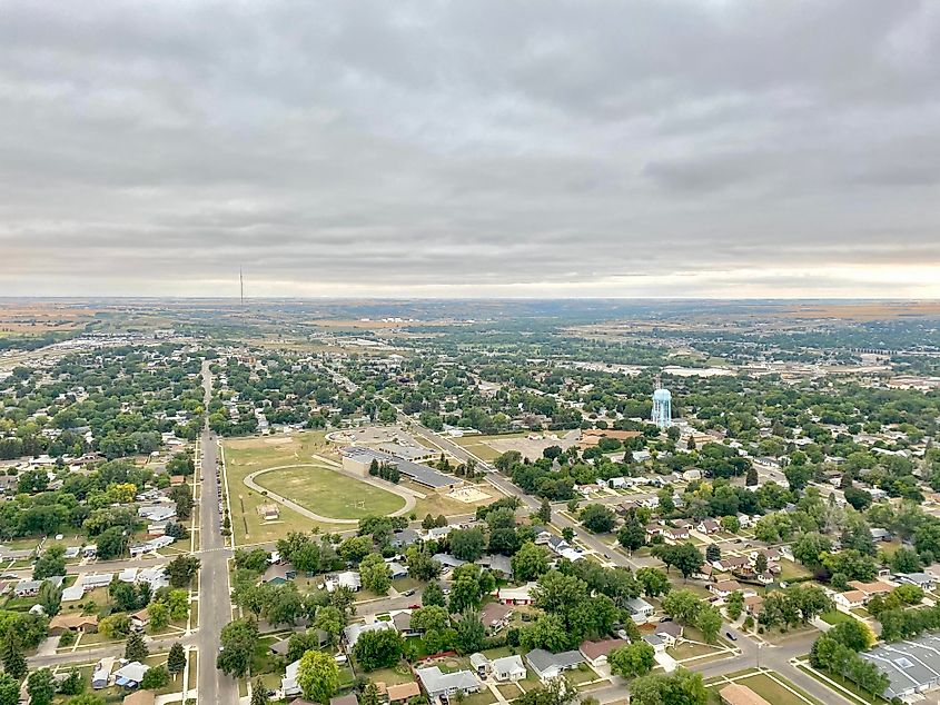 Aerial view of Minot, North Dakota