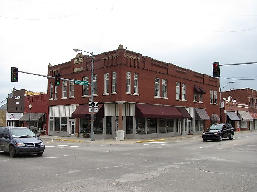 Buildings in Checotah, Oklahoma.