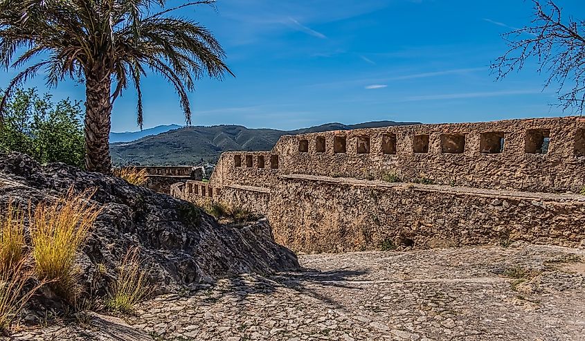Xativa Castle or Castillo de Xativa - ancient fortification on the ancient roadway Via Augusta in Spain
